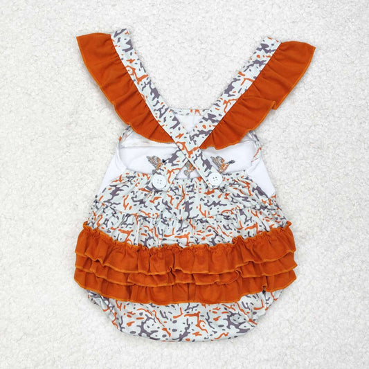 Camo Duck embroidery Baby romper