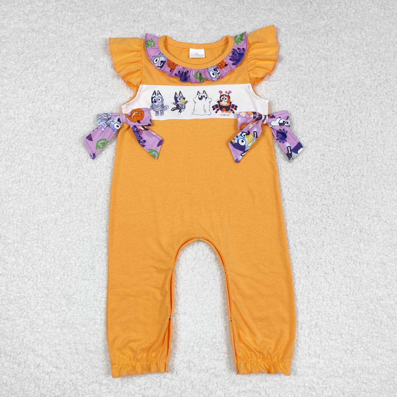 Halloween Orange Dog Baby Romper