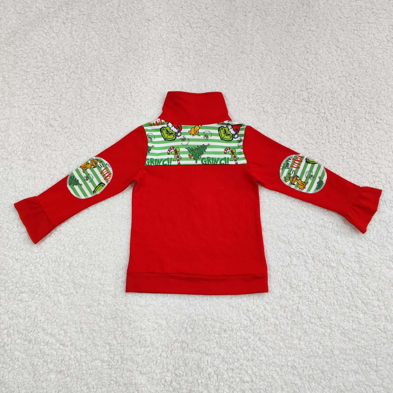 Christmas green striped dinosaur With Zipper Coat