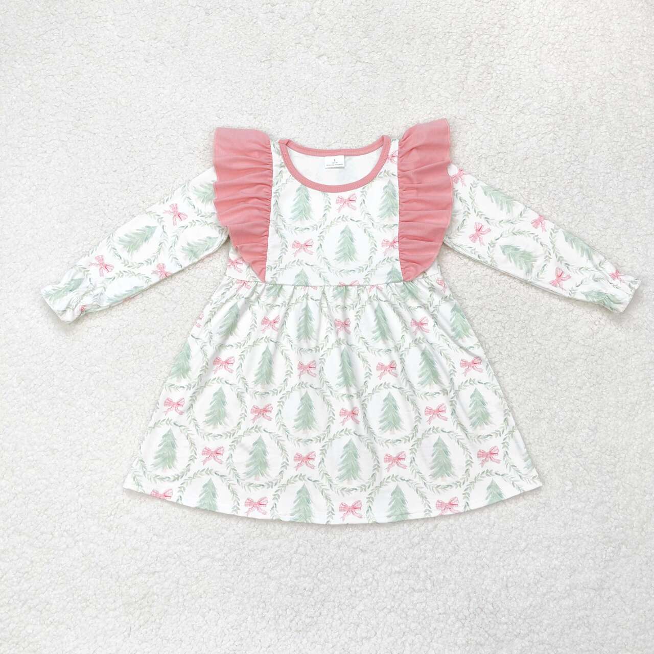 Christmas Tree Print long sleeve Dress