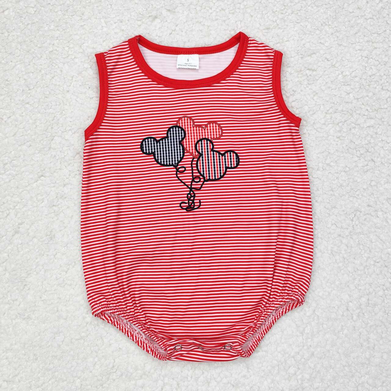 Red Stripe Cartoon Baby Romper