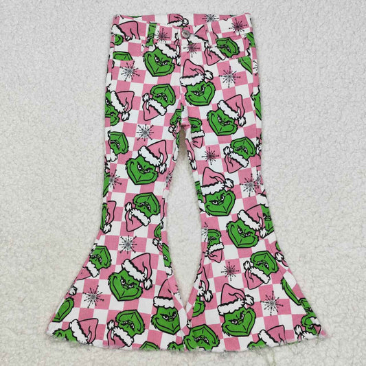 Christmas Pink Cartoon jeans Flare Pants