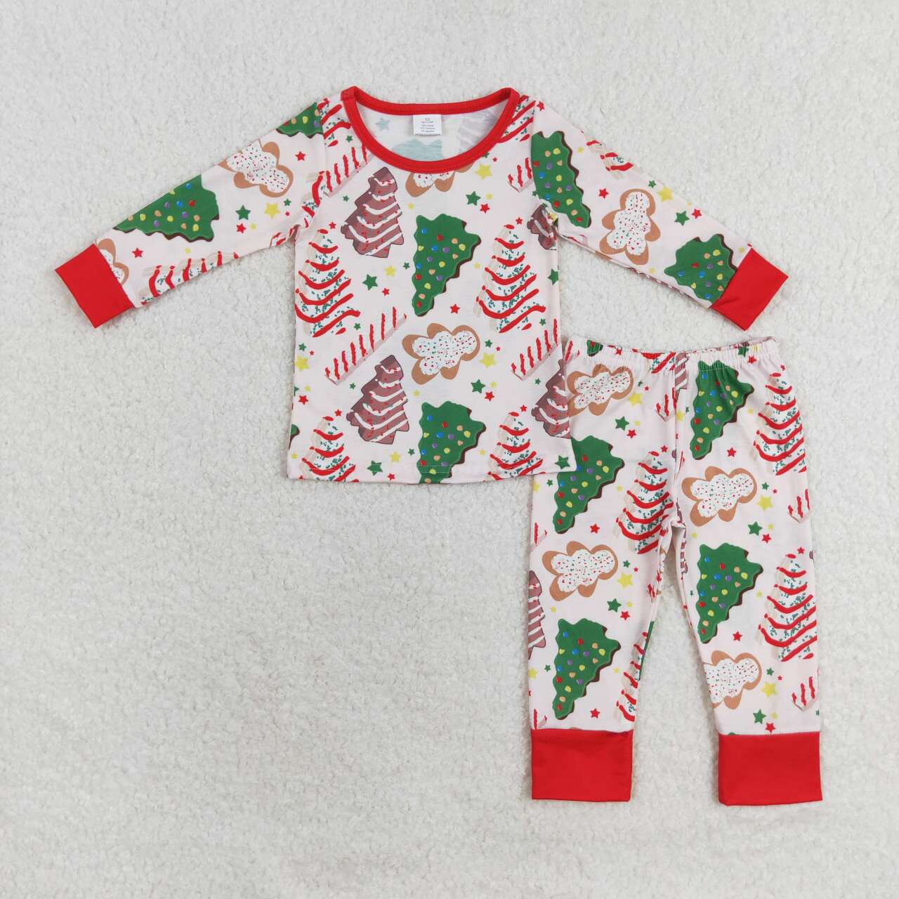 Christmas tree Cake Print long sleeve pajamas