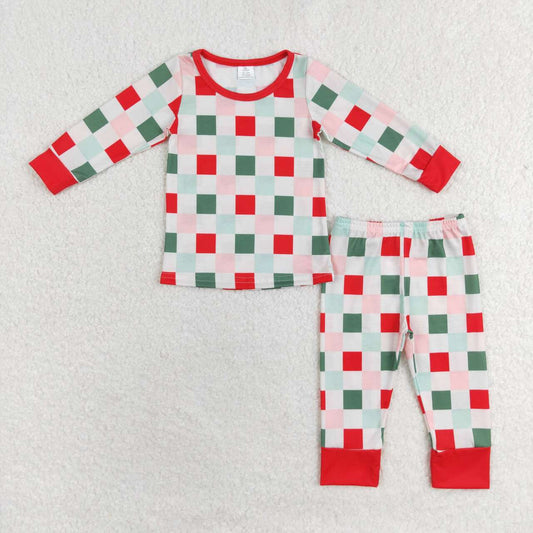 Christmas plaid long sleeve pajamas