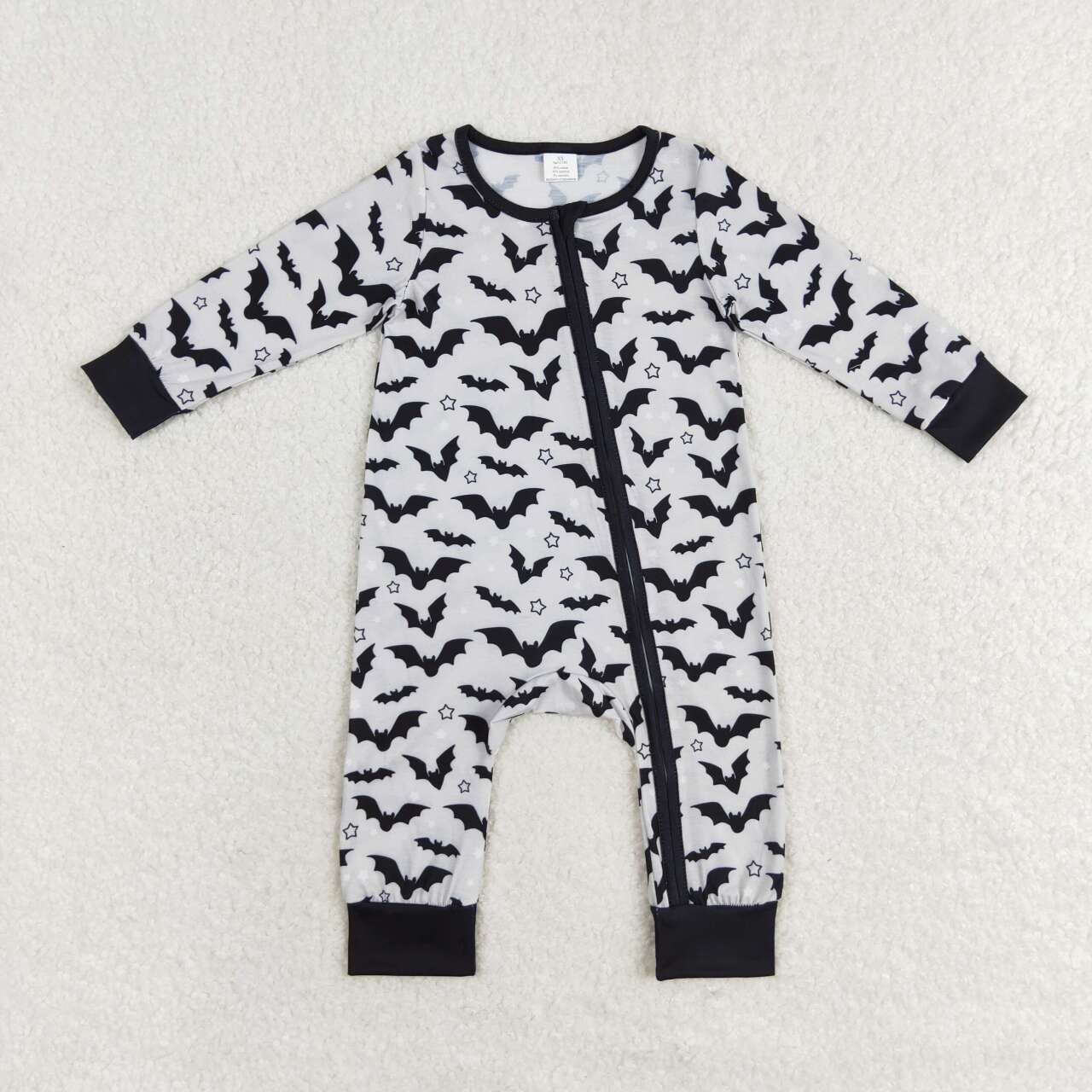 Halloween Black bat Baby Romper With zipper