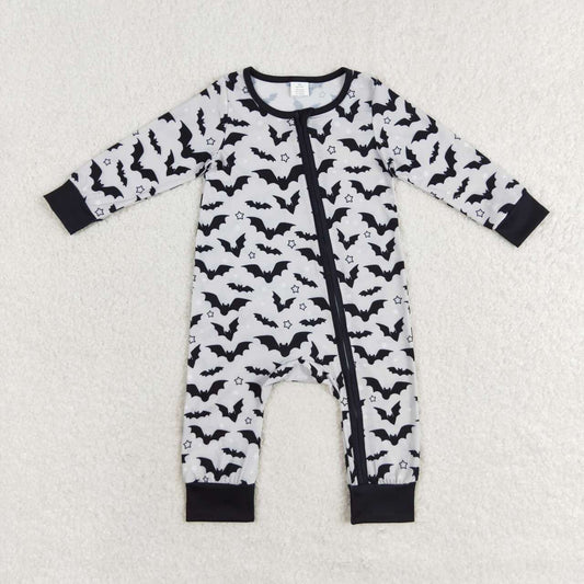 Halloween Black bat Baby Romper With zipper