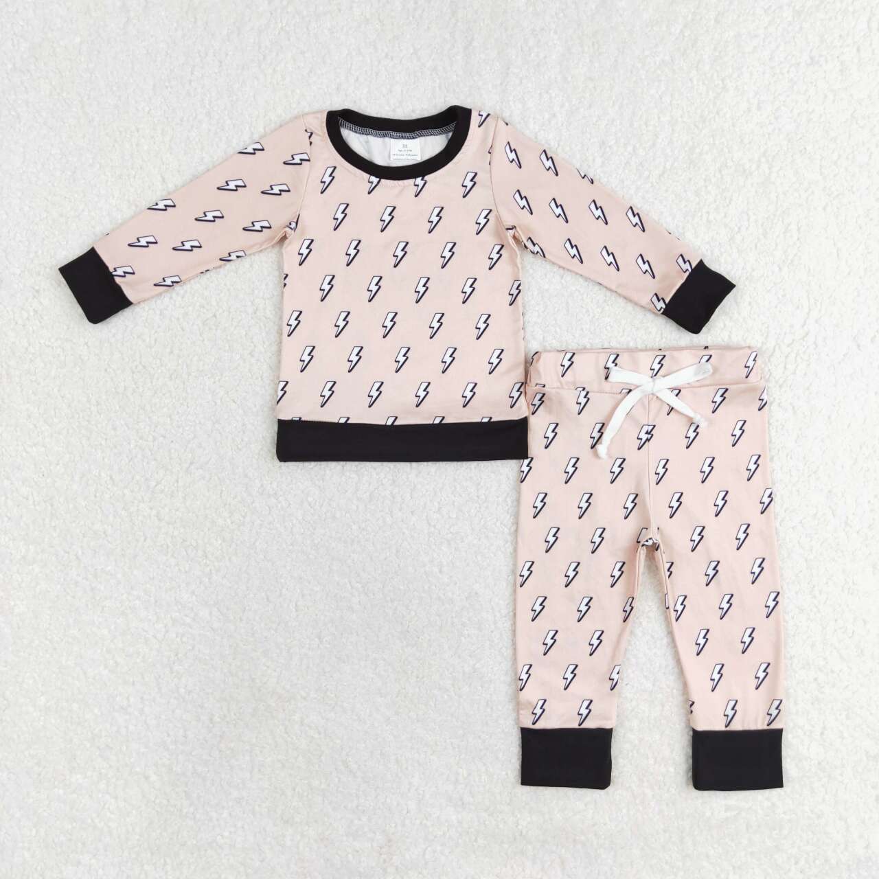 lightning print long Sleeve Long Pants Pajamas