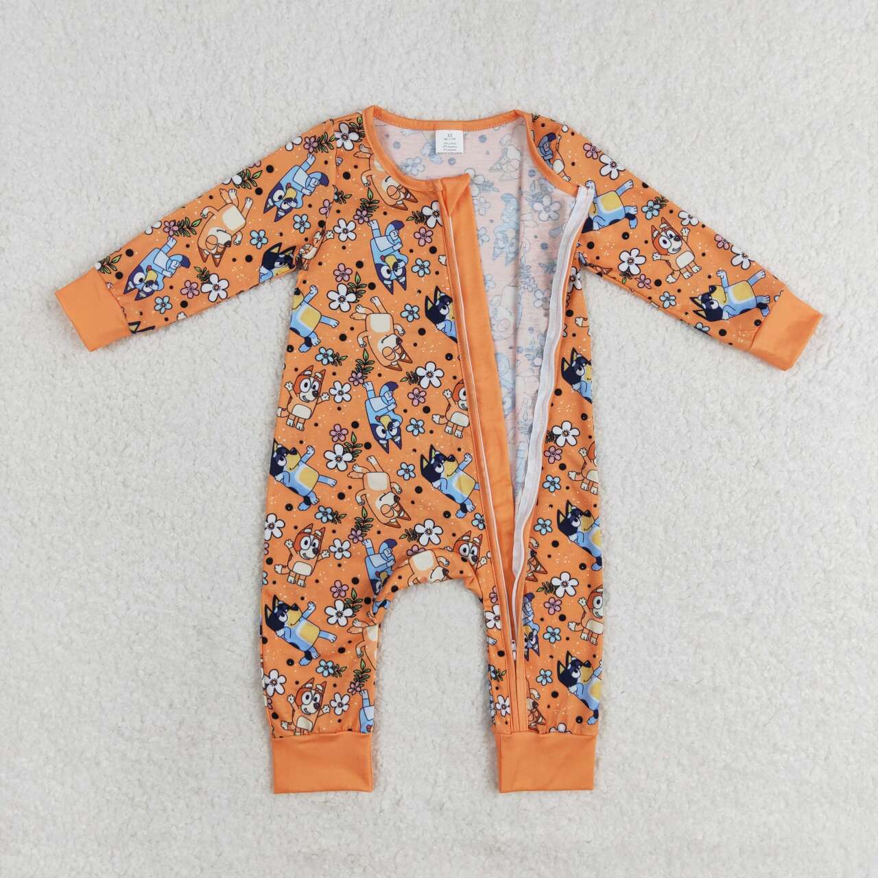 Halloween Orange Dog Baby Romper With zipper