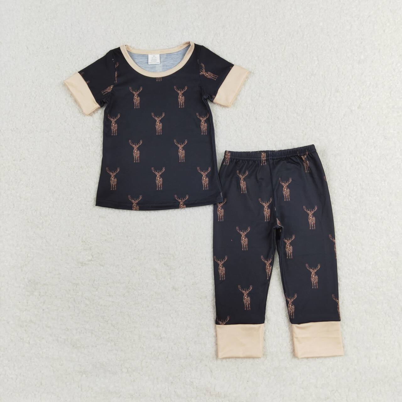 Balck Cow Short Sleeve sleeve pajamas