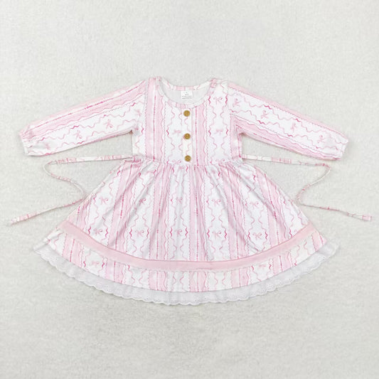 Pink Long Sleeve Girls Dress