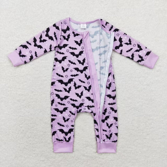 purple bat Baby Romper With zipper