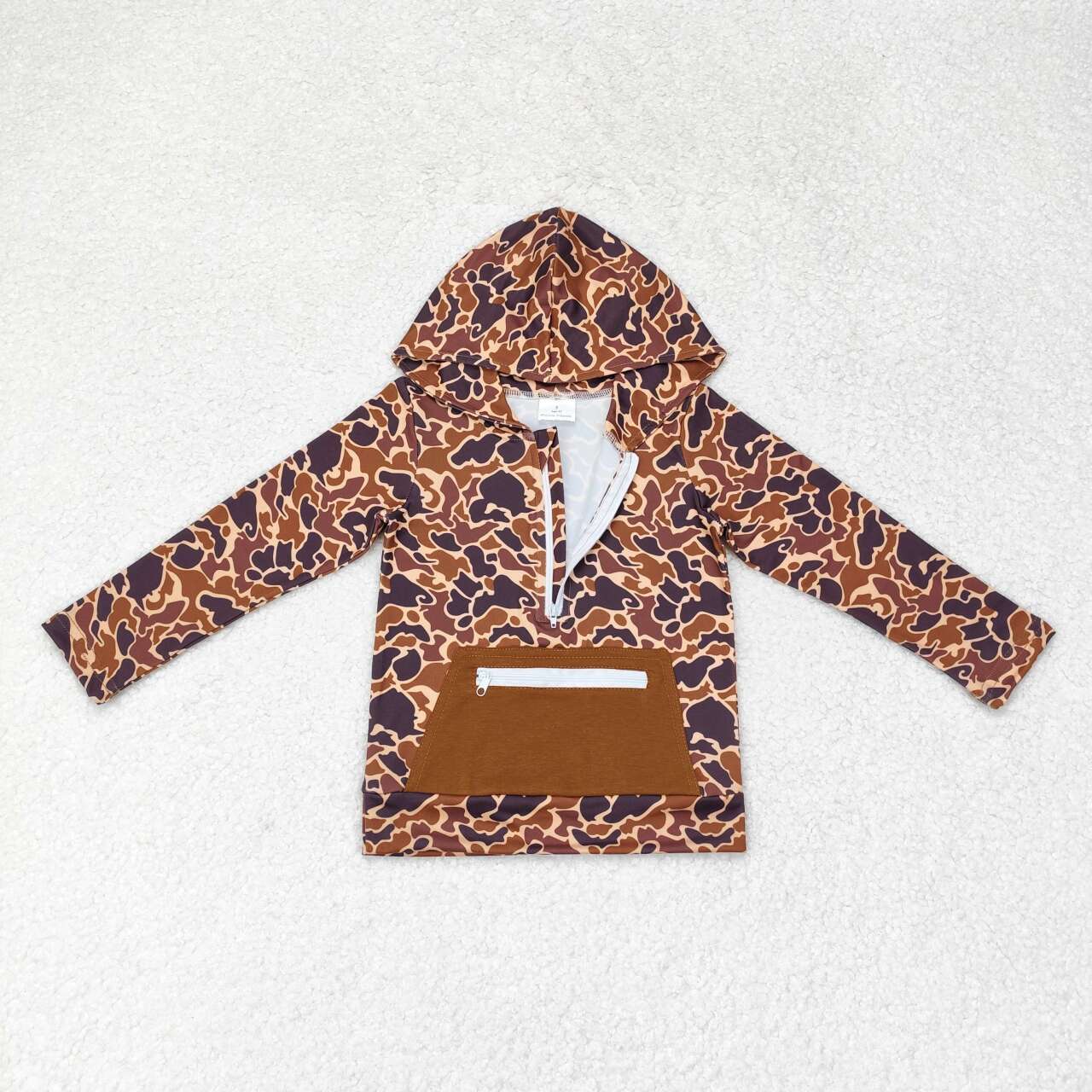 brown Leoaprd Print Long Sleeve hooded