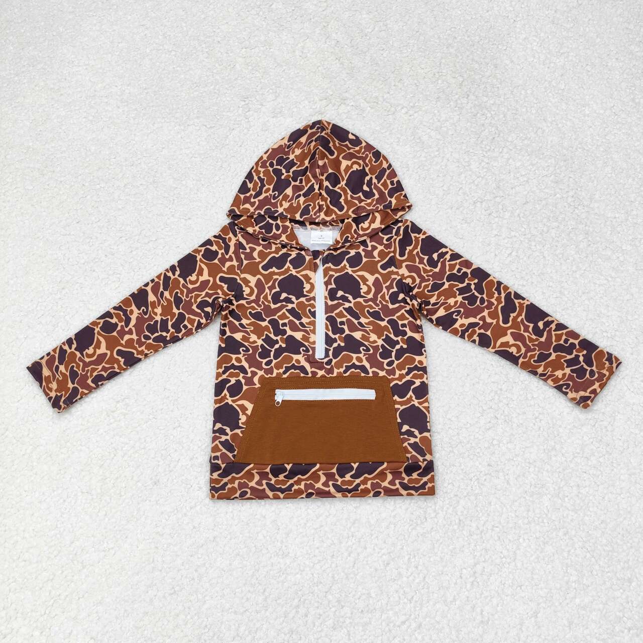 brown Leoaprd Print Long Sleeve hooded