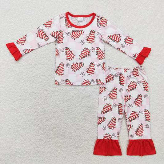 Christmas Red Cake Long sleeve pajamas