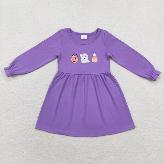 Halloween Embroidery Ghost Girls Dress