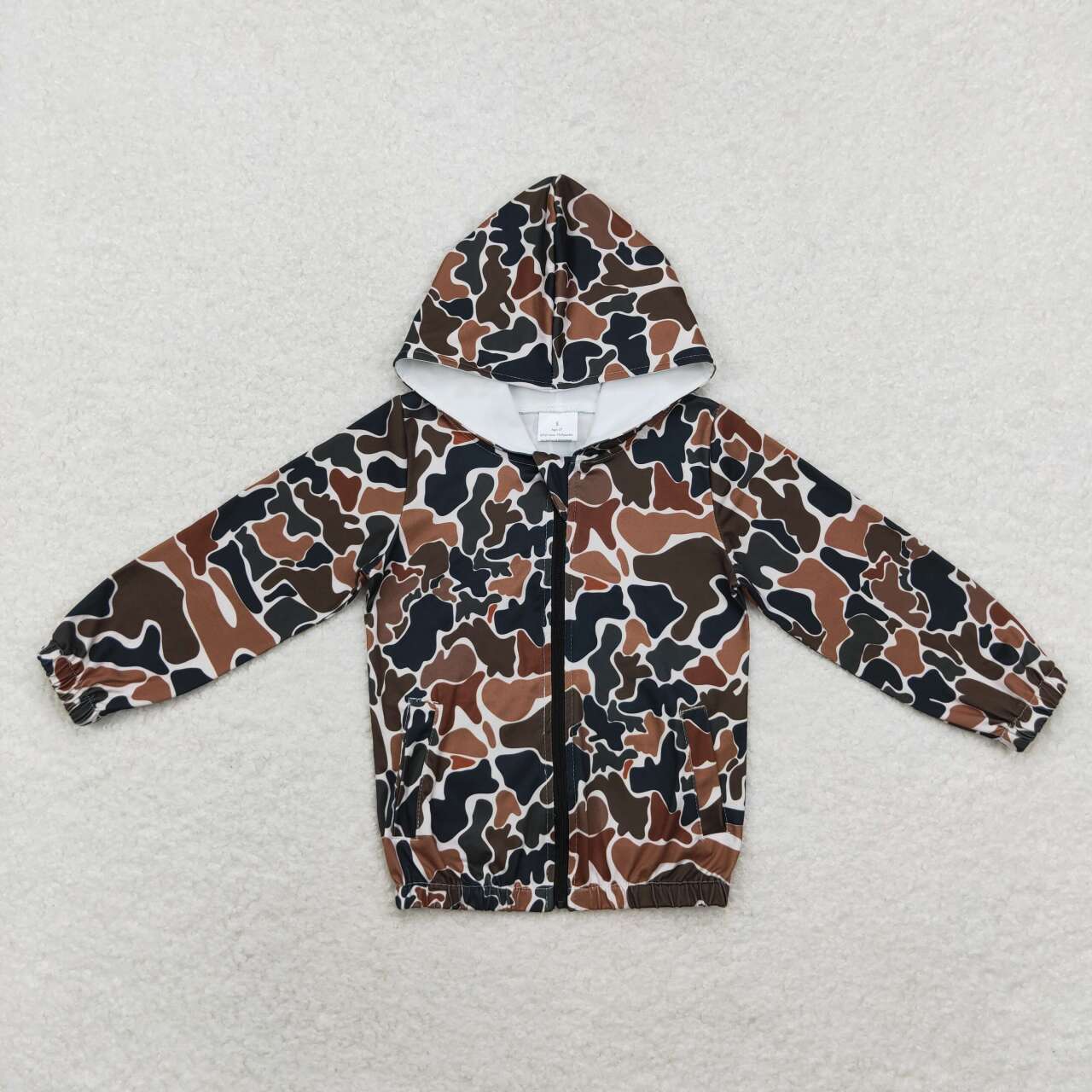 Brown Camo With Zipper Coat