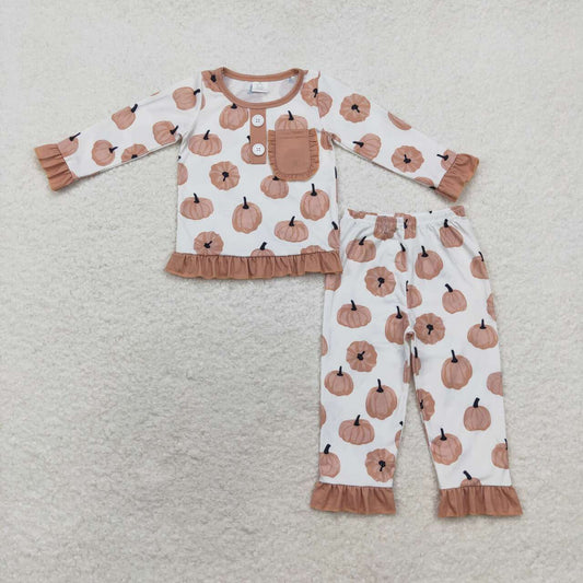 pumpkin print Long Sleeve pajamas