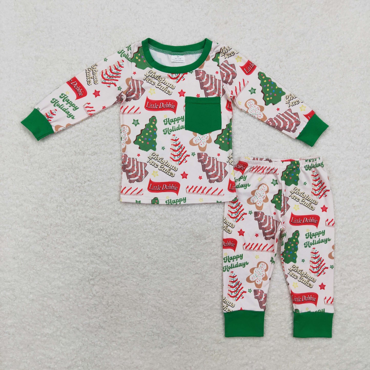 Christmas tree print Long Sleeve pajamas