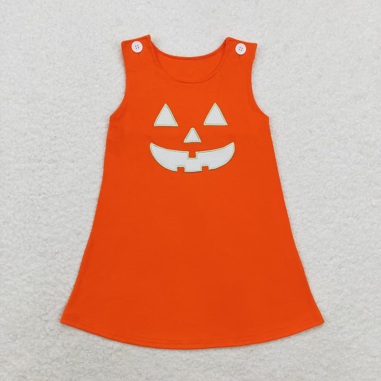 Halloween Orange Sleeveless Girls dress