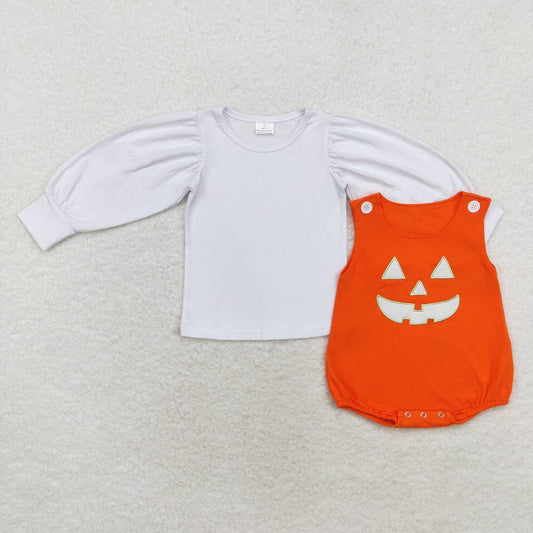 Halloween Orange 2pc long sleeves romper