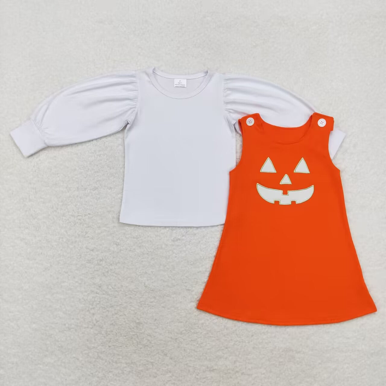 Halloween Orange White sleeveless long sleeve Girls Dress