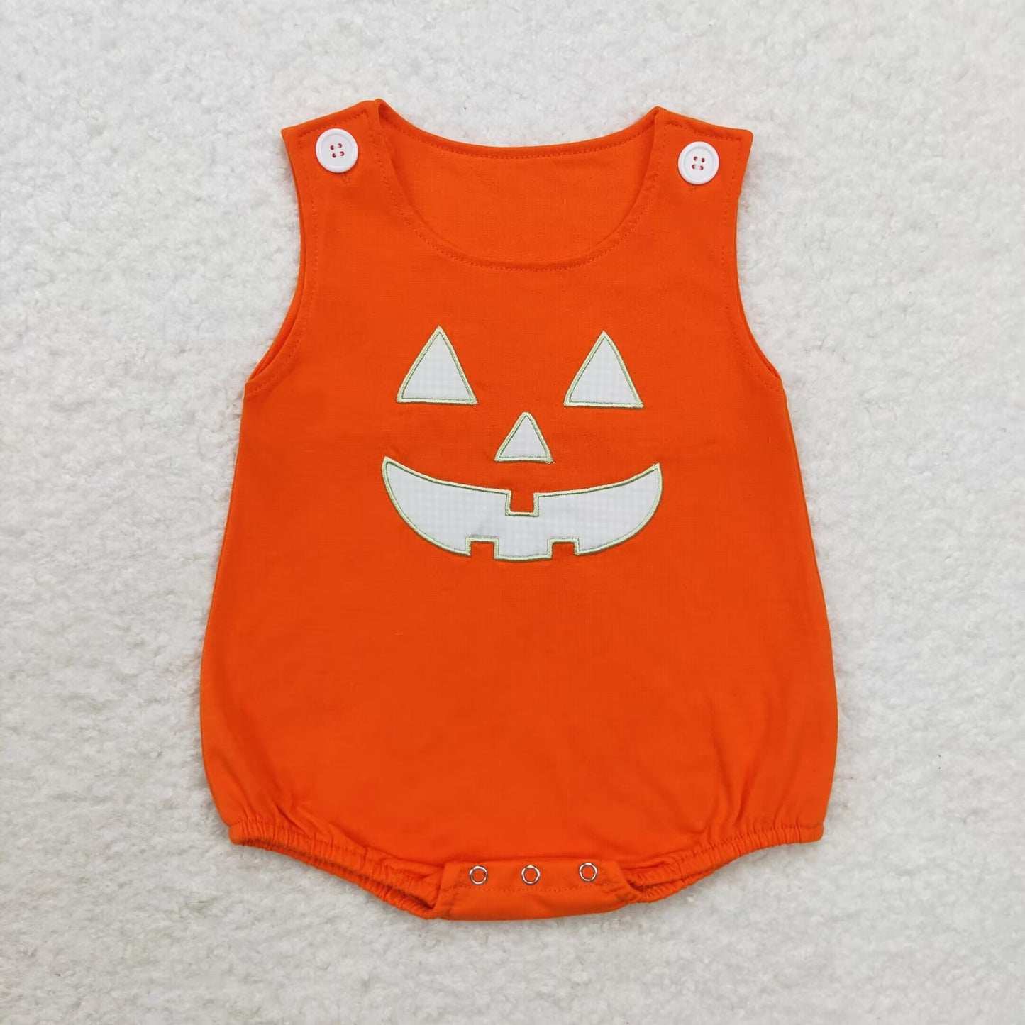 Halloween Orange sleeveless Baby Romper