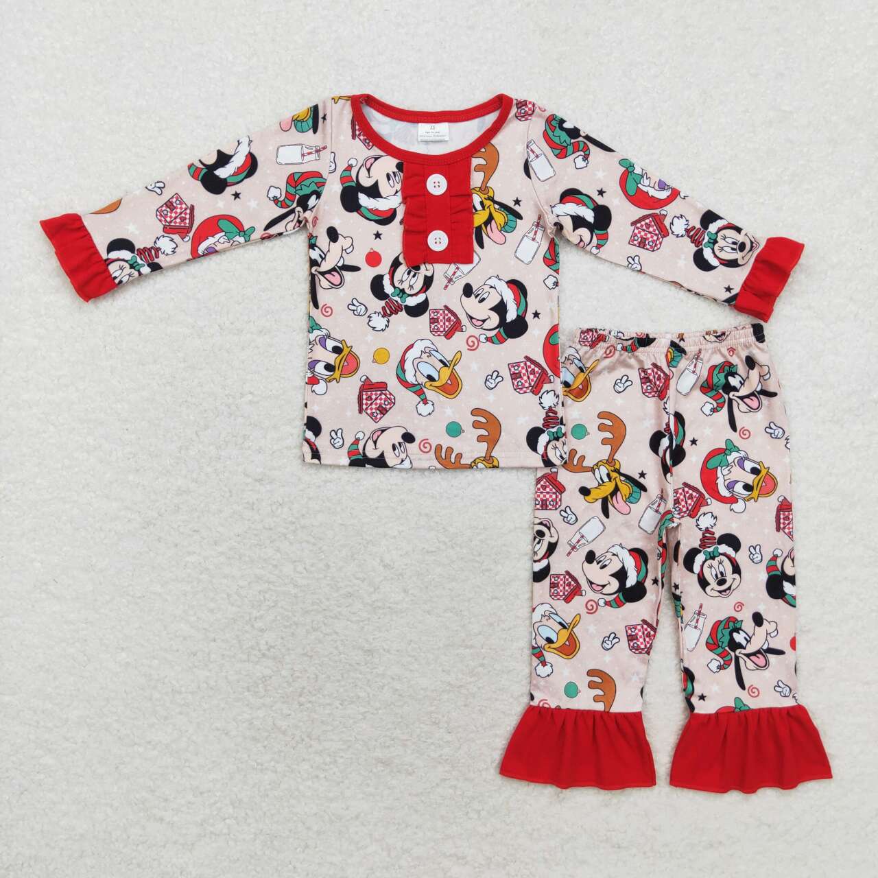 Christmas cartoon print Long Sleeve pajamas