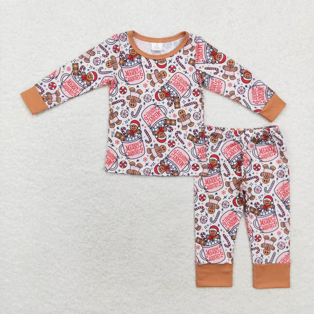 Christmas gingerbread print Long Sleeve pajamas