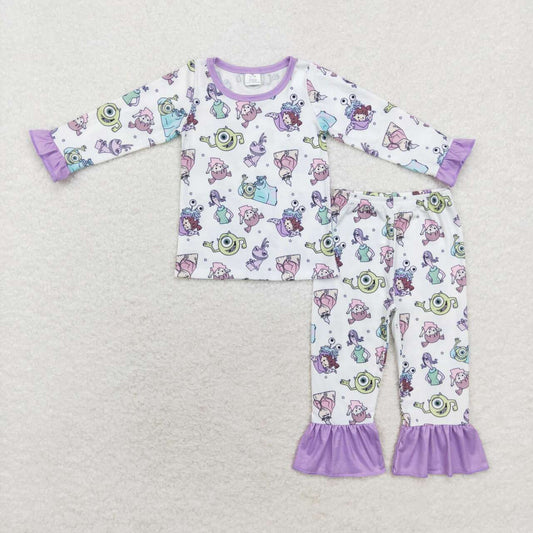 Purple Cartoon print Long Sleeve pajamas