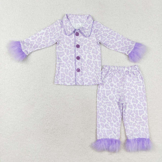 Purple Leopard Long Sleeve pajamas