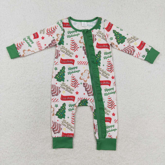 Christmas Tree Baby Romper With zipper