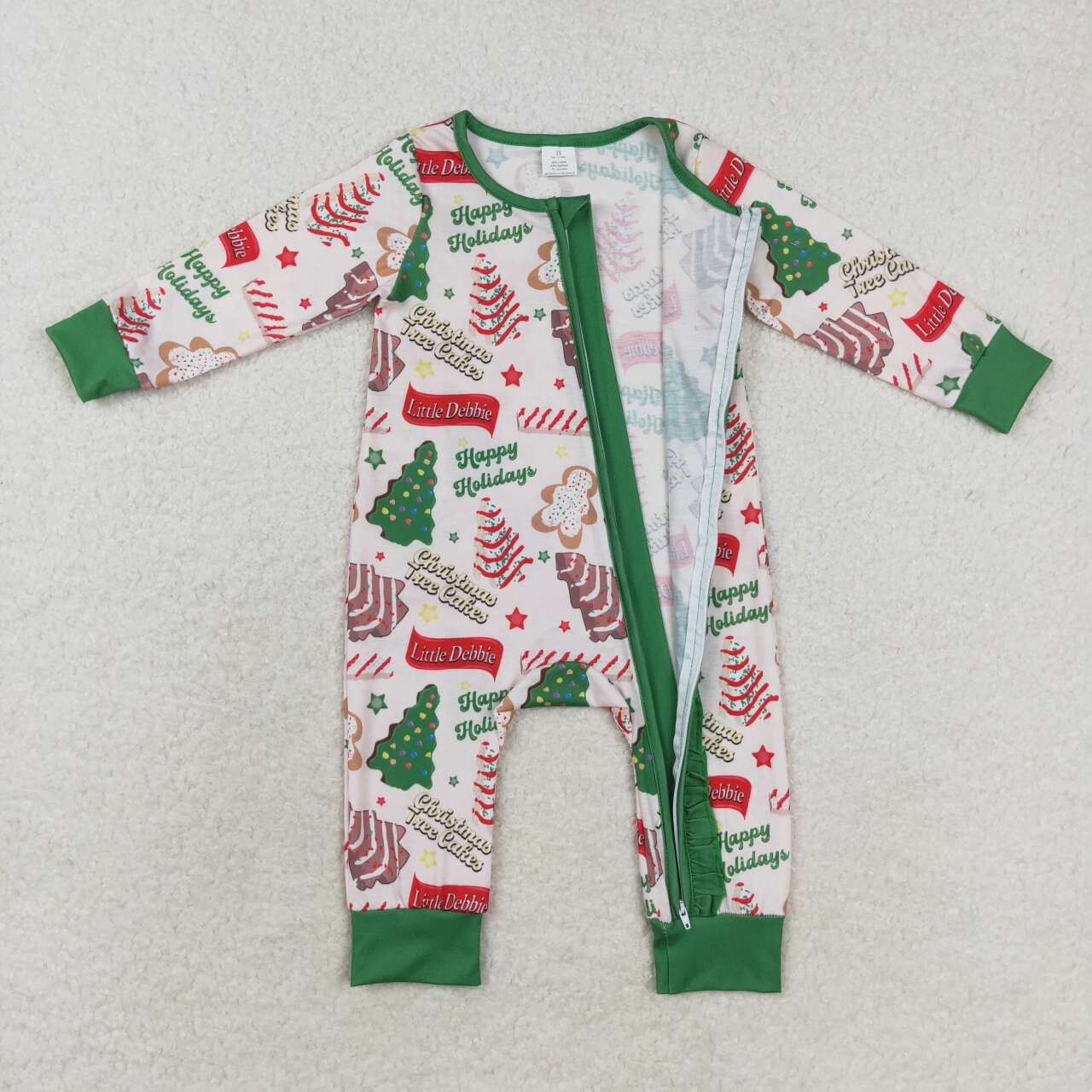 Christmas Tree Baby Romper With zipper