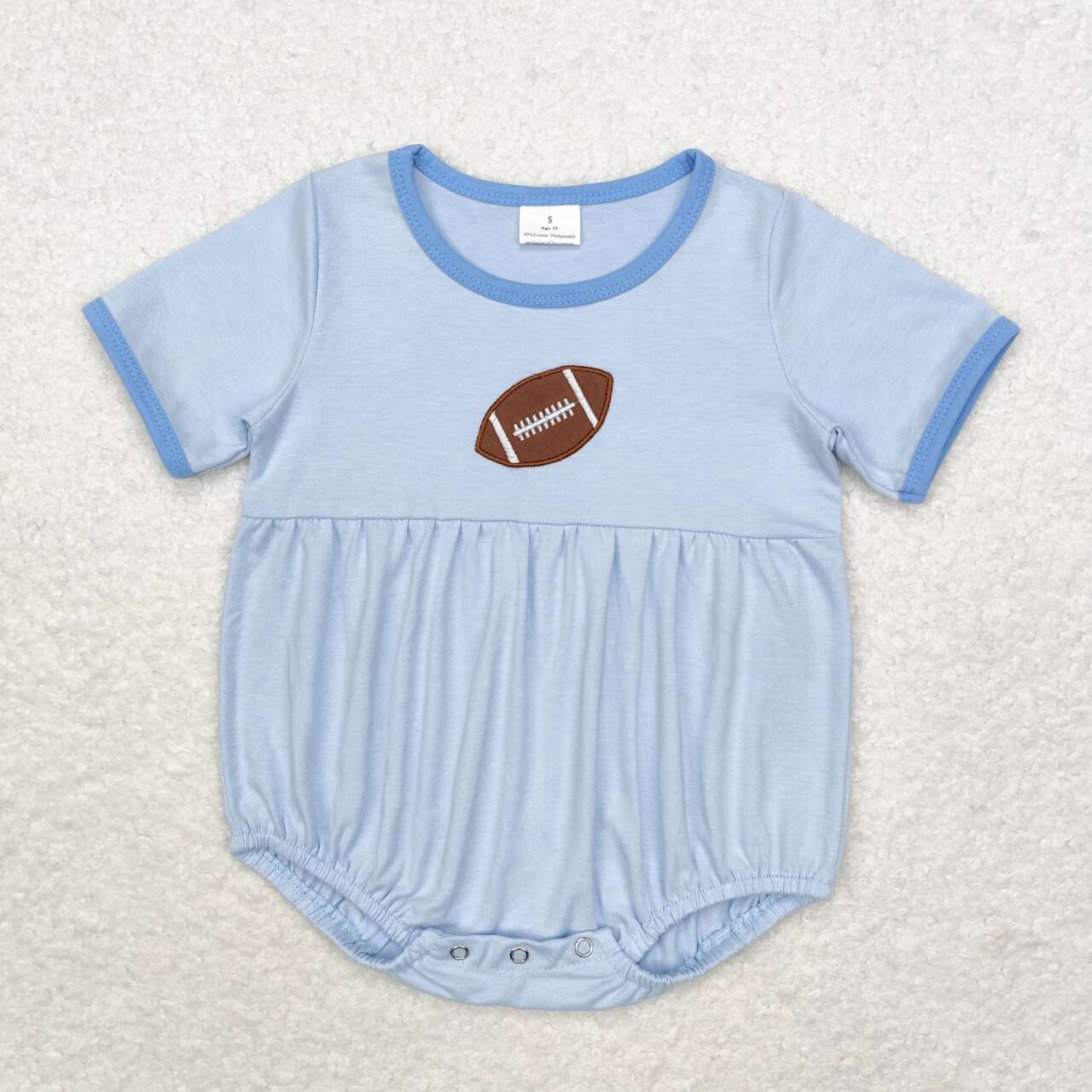 Blue embroidered baseball print Baby Romper