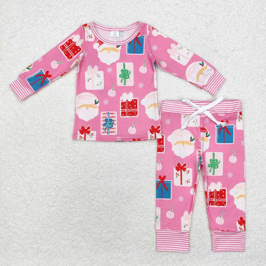 Christmas Pink Print Long Sleeve Pajamas