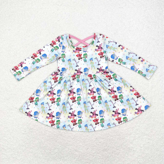 Cartoon Long Sleeve Girls Dress