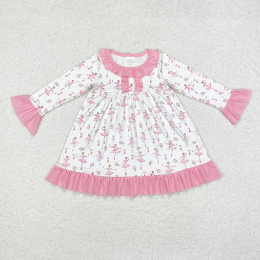 Pink Girls Long Sleeve Girls Dress