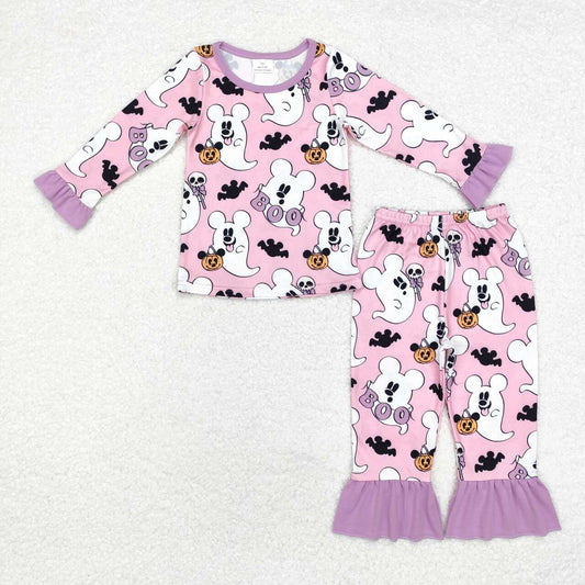 Halloween Purple cartoon Print Long Sleeve Pajamas