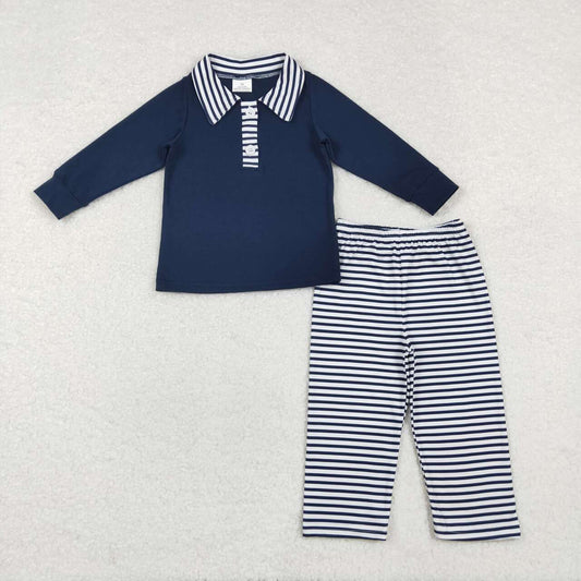 Navy print long sleeve Boy Set