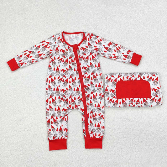 Christmas Red print Long Sleeve Pajamas ( material contains bamboo )