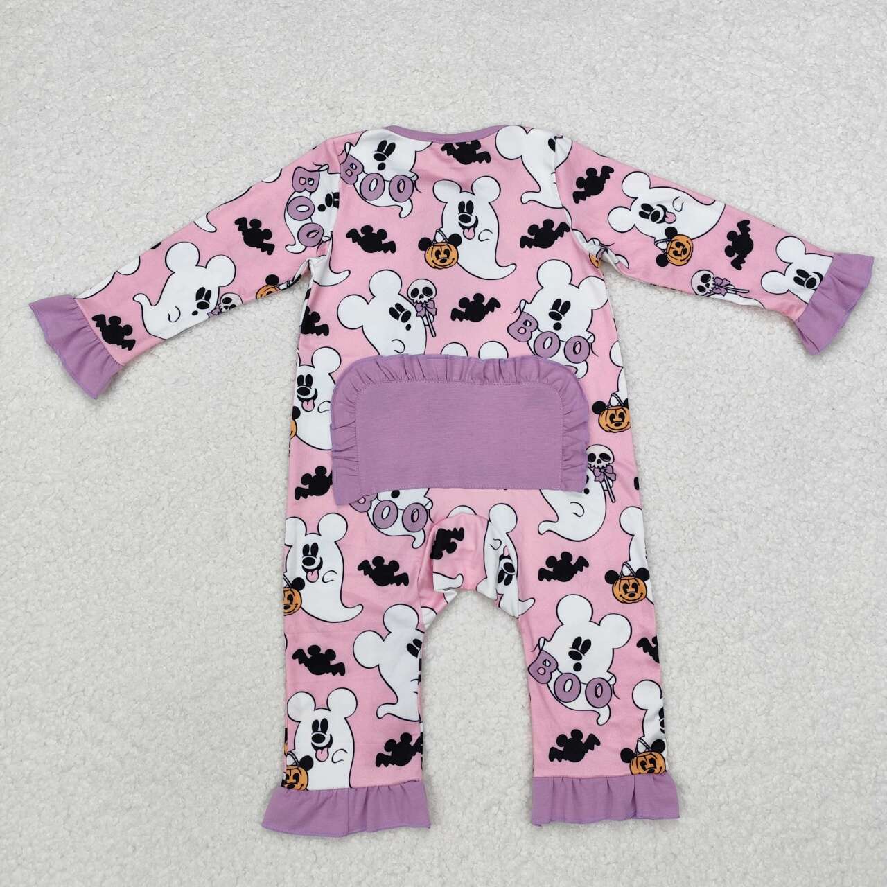 Halloween Pink Ghost long sleeve baby romper