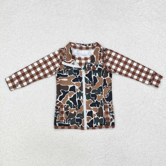 plaid long sleeve Top