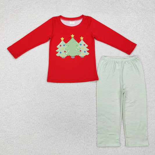 Christmas Red Tree print long sleeve Boy Set