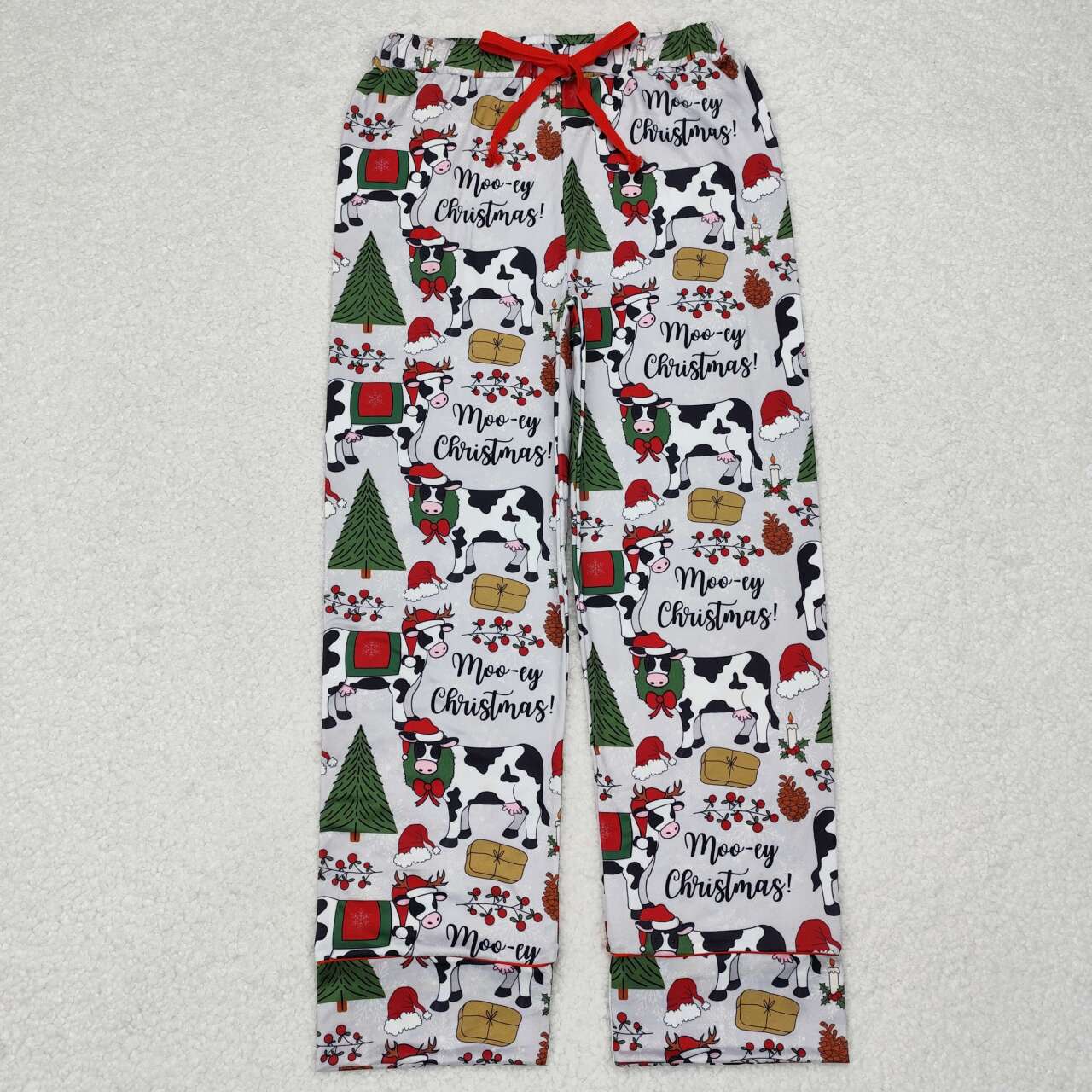 Adult Christmas Cow Tree Bell Pants