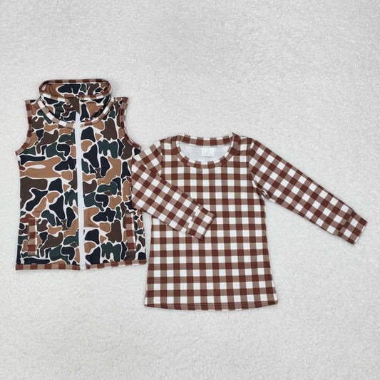 plaid long sleeve Top