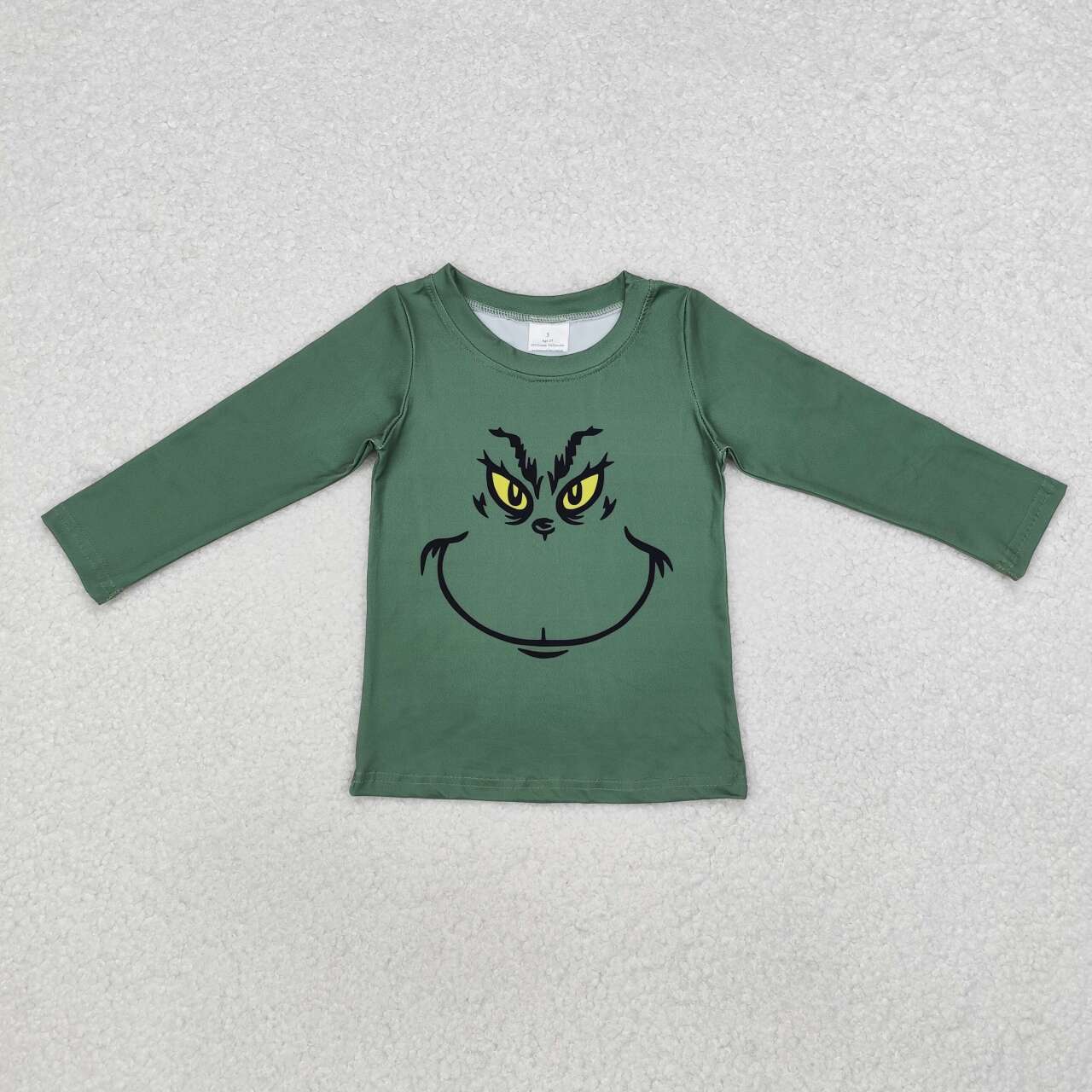 Christmas Green Cartoon Shirt Long Sleeve Shirt