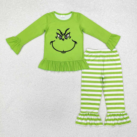 Christmas Green cartoon Print Girls Set