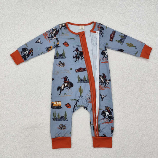 western cowboy Baby Romper With zipper