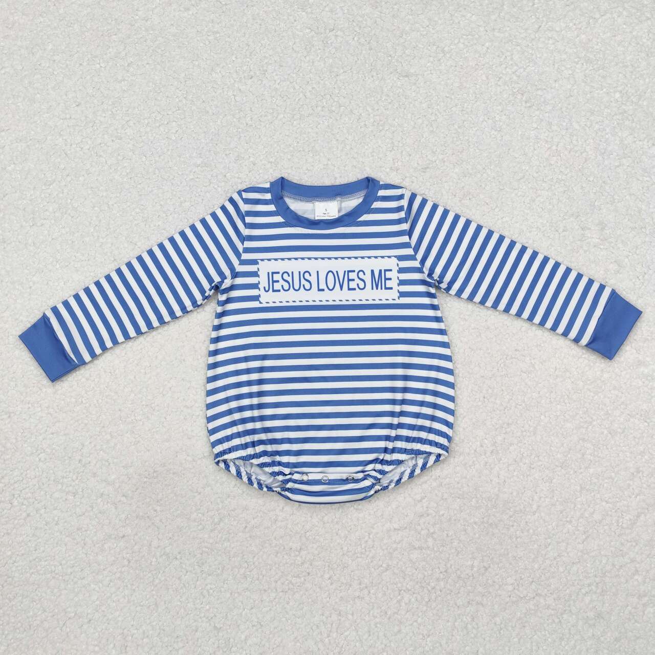 Blue Stripe Letter Baby Romper