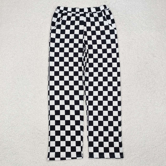 Adult black and white plaid Woman'S Pants