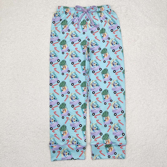 Adult Blue Cartoon Dog Pants for women